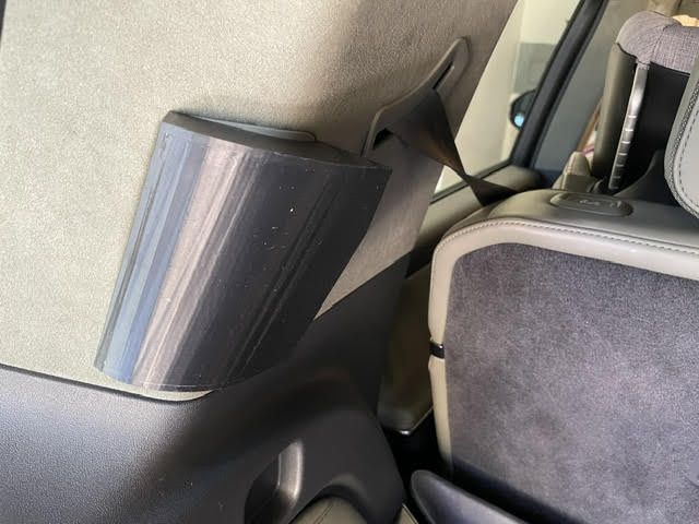 Rivian R1S rear vent diverter for rear facing car seat third row vent